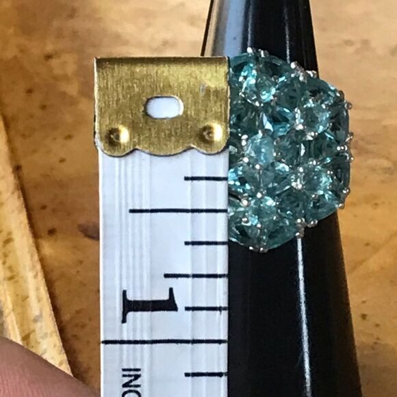 Natural Blue Apatite Sterling Silver Ring Size 5 - Picture 5 of 9